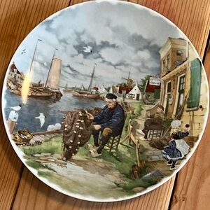 Charming Coastal Village Ceramic Plate